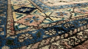 Persian Rug Yalameh Handmade Area Tribal Vintage 7'1"x9'10" (7x10) Whites/Beige Pink Blue Geometric Design #26900