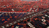 Persian Rug Meymeh Handmade Area Tribal Traditional 6'11"x10'5" (7x10) Red Geometric Design #33645