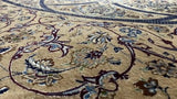 Persian Rug Nain Handmade Area Square Traditional 7'0"x7'0" (7x7) Whites/Beige Blue Floral Design #34640