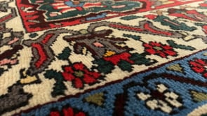 Persian Rug Bakhtiari Handmade Area Tribal 5'5"x9'6" (5x10) Red Blue Gol Farang Floral Design #17704