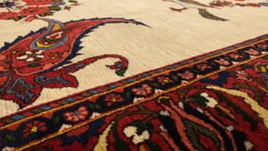 Persian Rug Bakhtiari Handmade Area Tribal 5'2"x8'8" (5x9) Whites/Beige Red Vase Paisley/Boteh Design #18022
