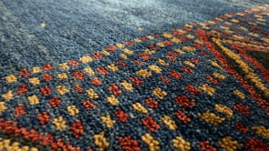 Persian Rug Gabbeh Handmade Area Tribal 5'11"x8'11" (6x9) Blue Open Pictorial Design #31143