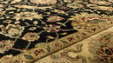 Oriental Rug Indian Handmade Area Transitional 6'0"x9'3" (6x9) Whites/Beige Black Oushak Design #32990