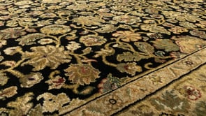 Oriental Rug Indian Handmade Area Transitional 6'2"x9'2" (6x9) Whites/Beige Black Oushak Design #33175
