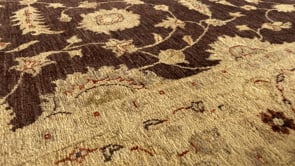 Oriental Rug Pakistani Handmade Area Transitional 5'9"x8'10" (6x9) Brown Whites/Beige Oushak Design #33492
