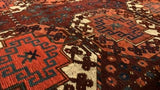 Persian Rug Ersari Handmade Area Antique Tribal 6'8"x8'7" (7x9) Red Bokhara Design #34302