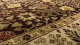 Oriental Rug Indian Handmade Area Transitional 6'1"x8'11" (6x9) Brown Whites/Beige Jaipur Oushak Design #34584