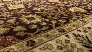 Oriental Rug Indian Handmade Area Transitional 6'1"x8'11" (6x9) Brown Whites/Beige Jaipur Oushak Design #34584