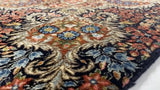 Persian Rug Kerman Handmade Area Traditional 6'5"x8'0" (6x8) Blue Pink Open Field Floral Design #34713