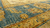 Oriental Rug Pakistani Handmade Area Transitional 5'8"x7'10" (6x8) Whites/Beige Yellow/Gold Blue Oushak Floral Design #35311