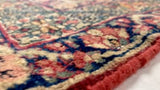 Persian Rug Lavar Kerman Handmade Area Antique Traditional 4'3"x6'2" (4x6) Pink Blue Floral Design #13193