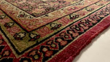 Persian Rug Kerman Handmade Area Antique Traditional 4'10"x8'8" (5x9) Whites/Beige Pink Floral Design #16189