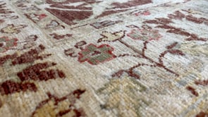 Oriental Rug Pakistani Handmade Area Transitional 4'10"x6'10" (5x7) Brown Whites/Beige Floral Oushak Design #27001