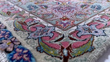 Persian Rug Tabriz Handmade Area Traditional 5'3"x7'11" (5x8) Pink Green Floral Design #30450