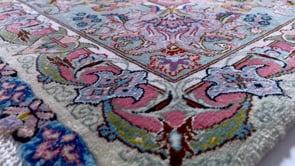 Persian Rug Tabriz Handmade Area Traditional 5'3"x7'11" (5x8) Pink Green Floral Design #30450