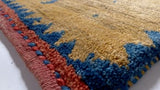 Persian Rug Gabbeh Handmade Area Tribal 4'11"x6'2" (5x6) Yellow/Gold Pictorial Design #30806