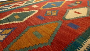 Persian Rug Shiraz Handmade Area Tribal 4'11"x7'9" (5x8) Multi-color Geometric Kilim Design #31444