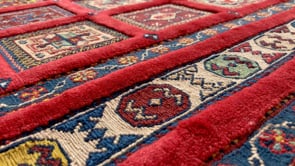 Persian Rug Azerbaijan Handmade Area Tribal 5'4"x7'10" (5x8) Red Multi-color High Low Pile Design #31521