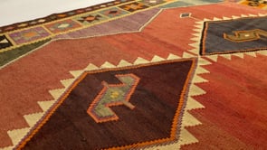 Persian Rug Shiraz Handmade Area Tribal 5'1"x8'1" (5x8) Red Multi-color Kilim Geometric Design #31374