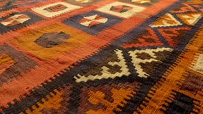 Persian Rug Shiraz Handmade Area Tribal 5'3"x8'8" (5x9) Red Multi-color Kilim Geometric Design #31398