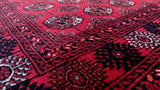 Persian Rug Turkmen Handmade Area Tribal 5'1"x6'4" (5x6) Red Bokhara Design #32140