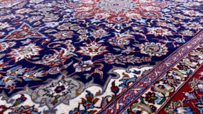 Persian Rug Isfahan Handmade Area Traditional 5'0"x7'5" (5x7) Blue Red Floral Design #33071