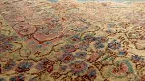 Persian Rug Kerman Handmade Area Traditional 4'10"x6'5" (5x6) Pink Blue Floral Open Field Design #33420