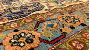 Persian Rug Afshar Handmade Area Antique Tribal 4'6"x6'0" (5x6) Blue Whites/Beige Orange Paisley/Boteh Design #33110
