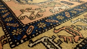 Persian Rug Ardabil Handmade Area Tribal Vintage 4'9"x6'9" (5x7) Pink Geometric Design #33167