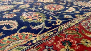 Oriental Rug Indian Handmade Area Transitional 5'1"x7'11" (5x8) Blue Jaipur Floral Design #33534