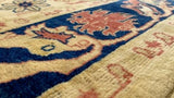 Oriental Rug Pakistani Handmade Area Transitional 5'6"x8'0" (6x8) Whites/Beige Floral Design #33659