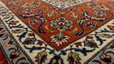 Persian Rug Isfahan Handmade Area Traditional 5'1"x7'5" (5x7) Red Blue Floral Design #34636