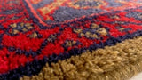 Persian Rug Golpa Handmade Area Square Tribal 4'5"x5'0" (4x5) Red Blue Geometric Design #34878