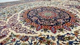 Persian Rug Isfahan Handmade Area Traditional 4'8"x6'6" (5x7) Whites/Beige Blue Floral Design #35024