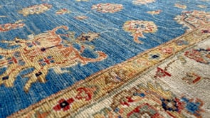 Oriental Rug Pakistani Handmade Area Transitional 4'10"x6'9" (5x7) Blue Floral Oushak Design #35409