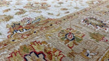 Oriental Rug Pakistani Handmade Area Transitional 4'11"x7'0" (5x7) Whites/Beige Yellow/Gold Floral Oushak Design #35454