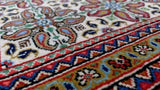 Persian Rug Qum Handmade Area Traditional Traditional 2'0"x2'10" (2x3) Whites/Beige Green Red Geometric Design #34864