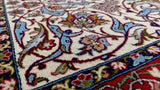 Persian Rug Isfahan Handmade Area Traditional 2'3"x3'6" (2x4) Blue Red Floral Design #17554