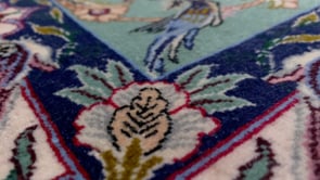 Persian Rug Isfahan Handmade Area Traditional 2'5"x3'8" (2x4) Green Pink Vase Floral Animals Design #27901