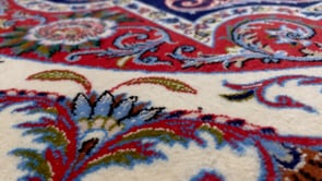 Persian Rug Isfahan Handmade Area Traditional 2'4"x3'4" (2x3) Whites/Beige Red Geometric Design #23233