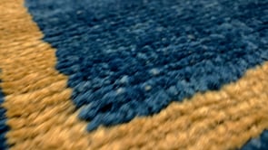 Persian Rug Gabbeh Handmade Square Tribal 2'10"x3'3" (3x3) Blue Yellow/Gold Open Abstract Design #30824