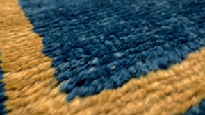 Persian Rug Gabbeh Handmade Square Tribal 2'10"x3'3" (3x3) Blue Yellow/Gold Open Abstract Design #30824
