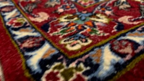 Persian Rug Isfahan Handmade Area Traditional 2'4"x3'6" (2x4) Red Whites/Beige Green Floral Design #23215