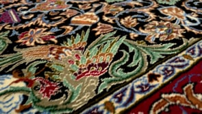 Persian Rug Isfahan Handmade Area Traditional 2'4"x3'3" (2x3) Blue Green Red Floral Animals Design #17555