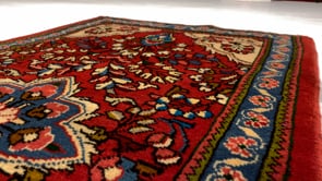 Persian Rug Hamadan Handmade Area Traditional Tribal 2'5"x4'5" (2x4) Red Blue Floral Vase Design #12009