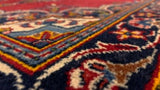 Persian Rug Kashan Handmade Area Traditional 2'5"x4'8" (2x5) Red Blue Floral Open Field Toranj Mehrab Design #14222