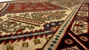 Persian Rug Tabriz Handmade Area Traditional 2'9"x4'5" (3x4) Whites/Beige Red Geometric Design #26388