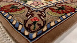 Persian Rug Isfahan Handmade Area Traditional 2'4"x3'6" (2x4) Whites/Beige Multi-color Floral Vase Design #24098