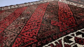 Persian Rug Baloch Handmade Area Antique Tribal 2'8"x3'8" (3x4) Brown Red Geometric Design #27828