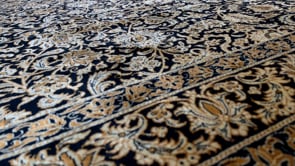 Persian Rug Qum Handmade Area Traditional Traditional 2'6"x3'10" (3x4) Yellow/Gold Black Versace Design #30472